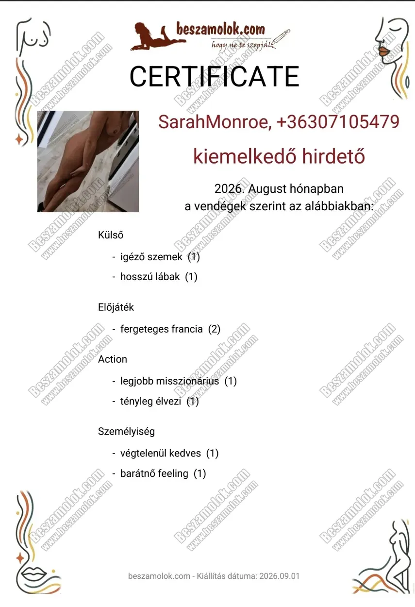 SarahMonroe - +36 30 710 5479 - francia imado foto